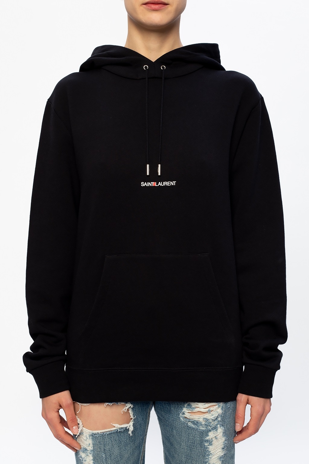 Saint Laurent Logo-printed hoodie | Women's Clothing | IetpShops